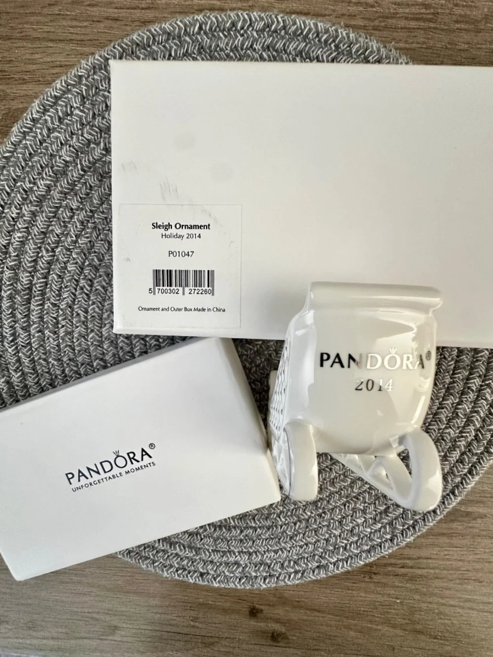 Pandora 2014 Letter O Sleigh Ornament